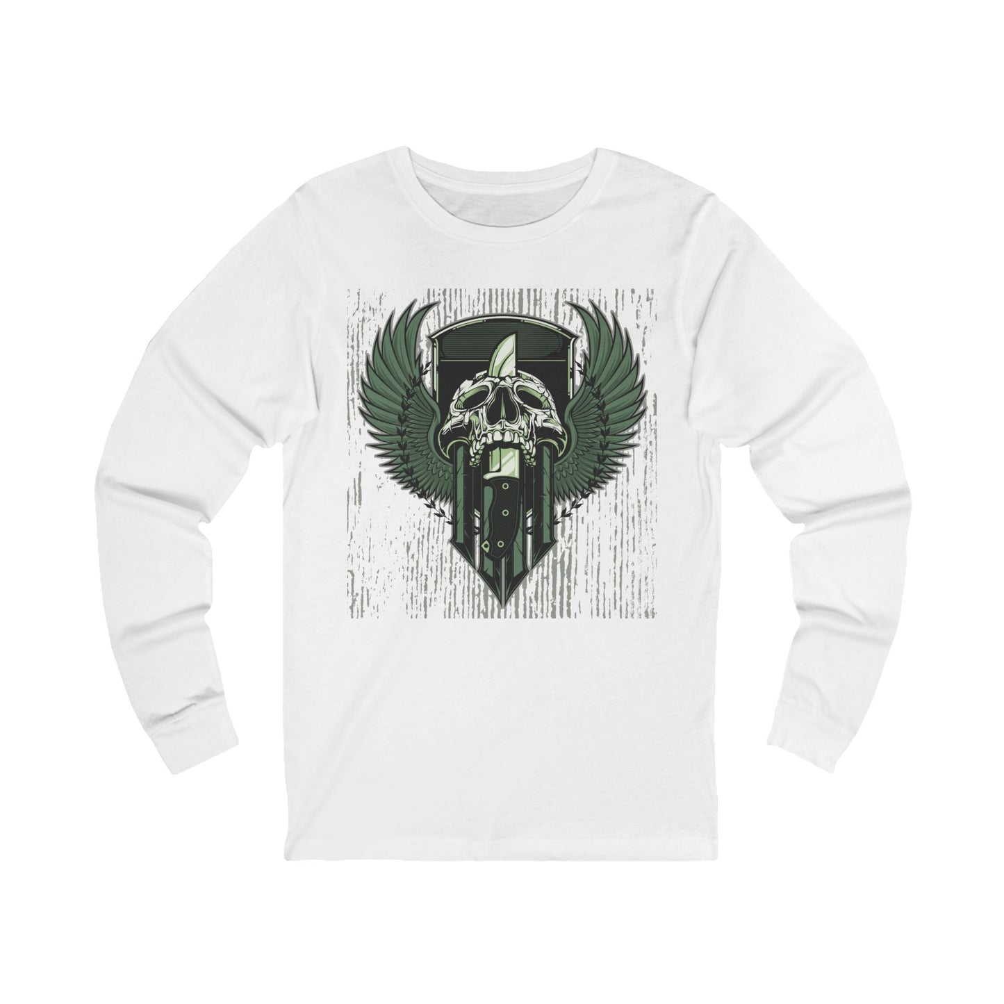Creepy10 Unisex Skull Long Sleeve Tee, Skull Jersey Shirt, Skeleton T-Shirts with Long Sleeves, Skeleton Art Design Tees