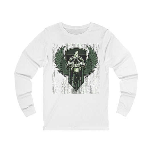 Creepy10 Unisex Skull Long Sleeve Tee, Skull Jersey Shirt, Skeleton T-Shirts with Long Sleeves, Skeleton Art Design Tees