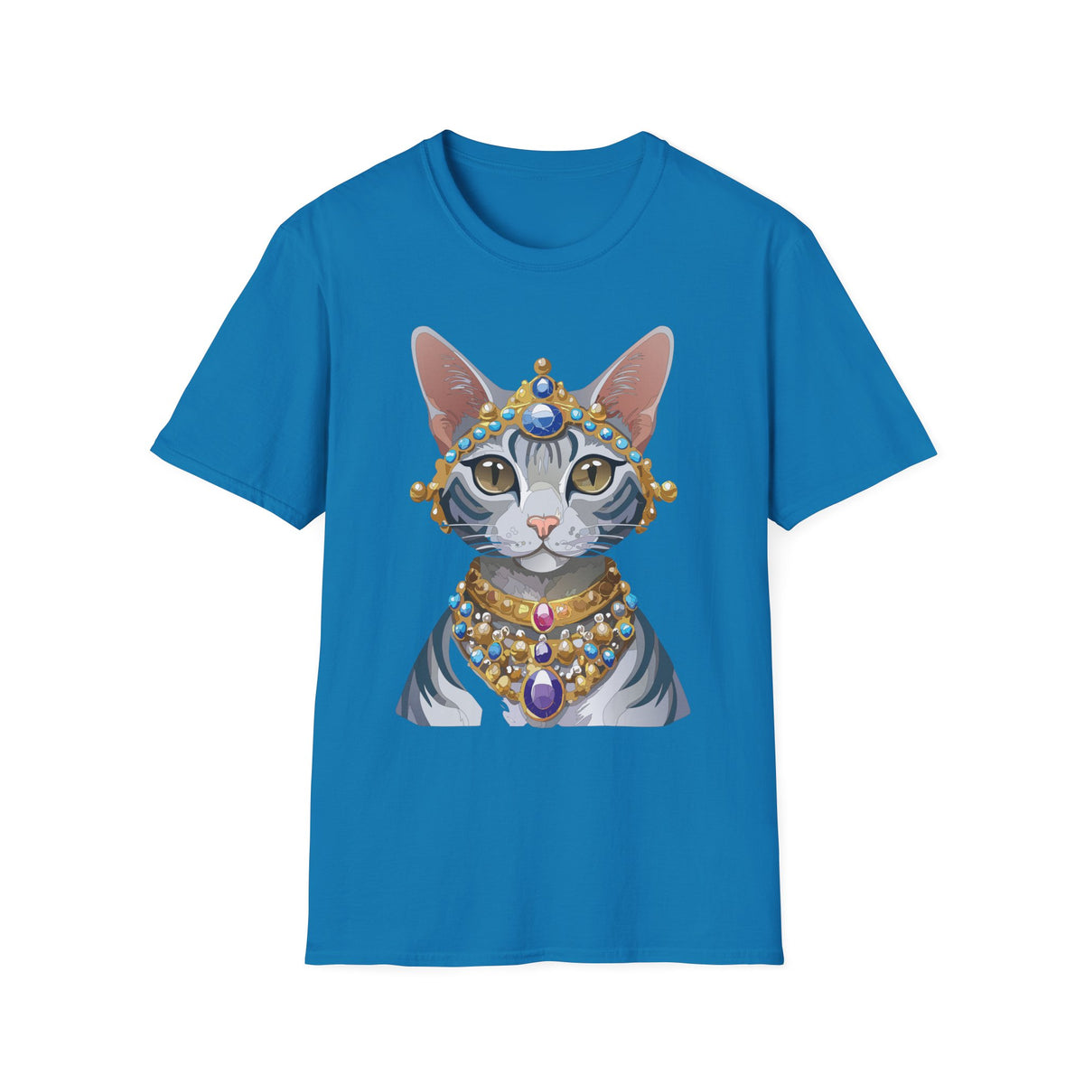 Regal Jewel-Studded Cat Tee | Cat T-Shirt