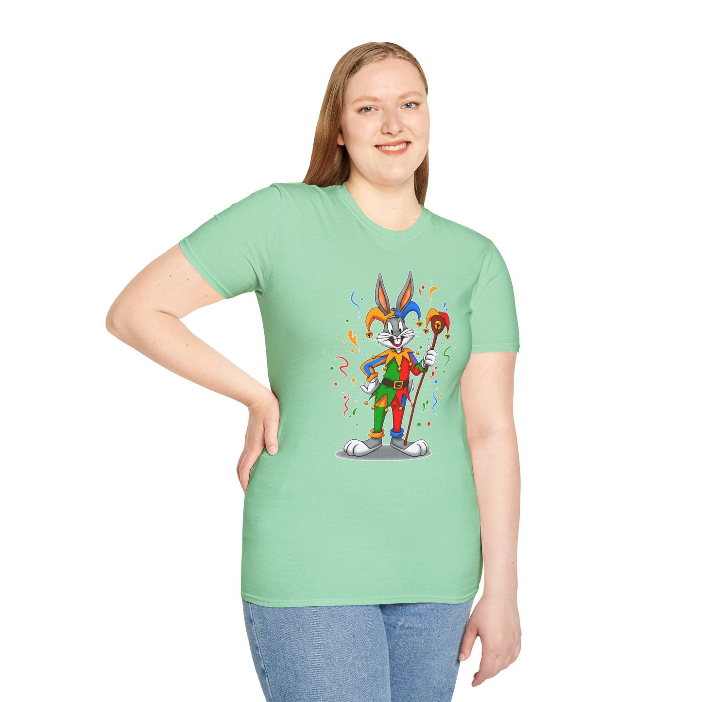 Cartoon Bunny Graphic Unisex Cotton Animal Animation Artwork Design Tee 22