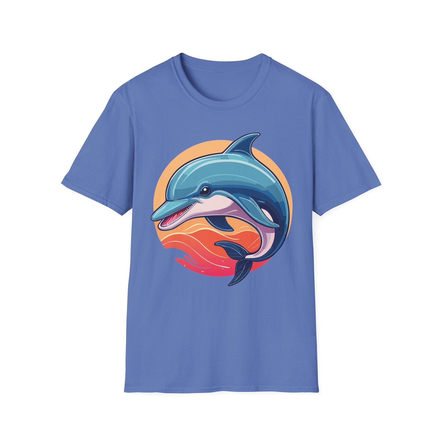 Unisex Dolphin Shirt Gildan Softstyle 64000 Tee 100 Percent Ring Spun Cotton Breathable Comfort