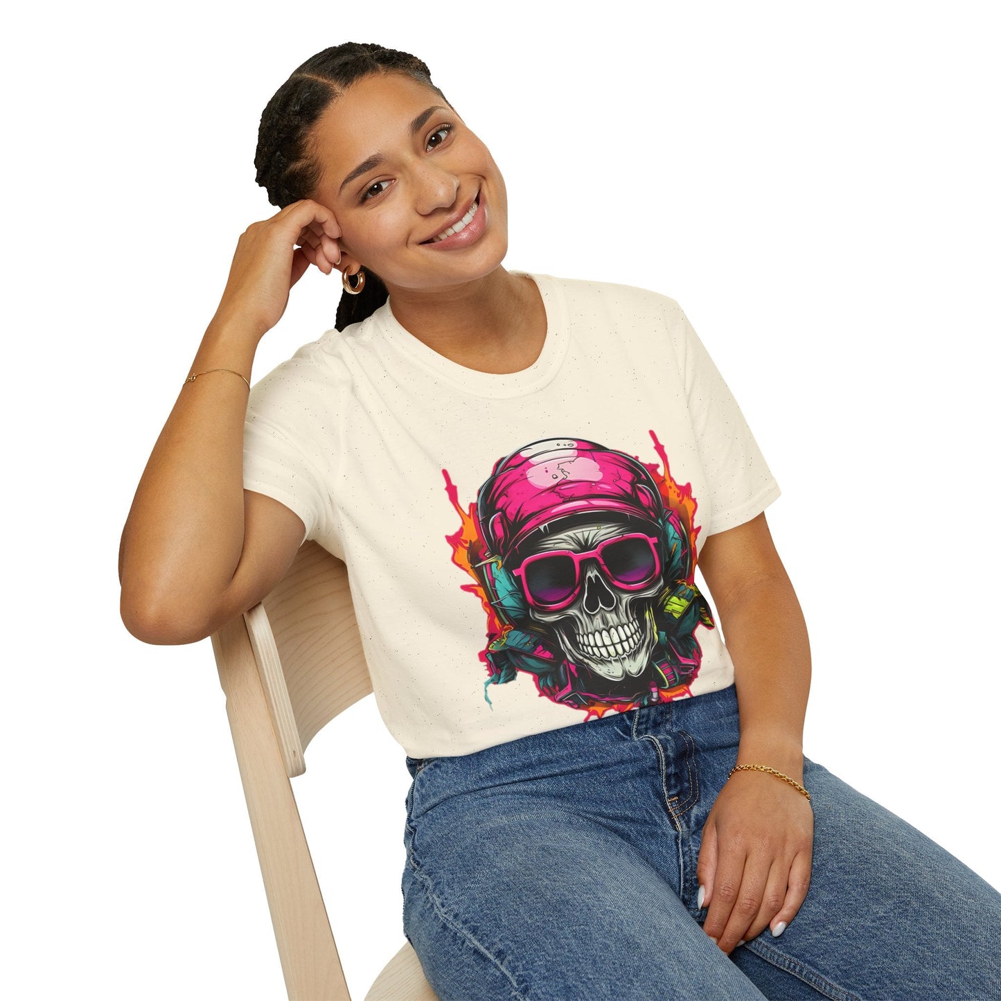 Skull Graphic Unisex Cotton T-shirt with Skeleton Artwork Design 25