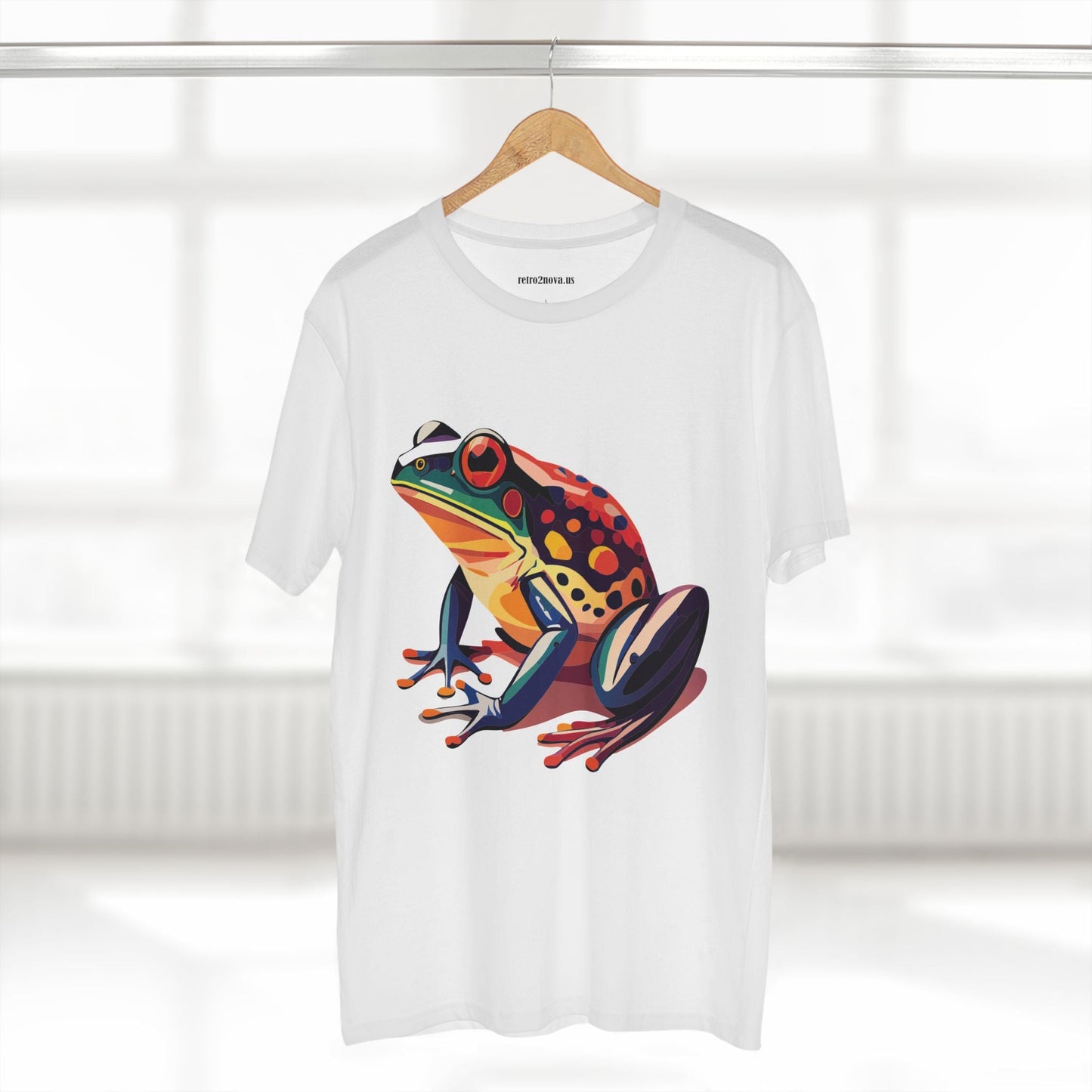 Unisex Frog Animal Shirt Art Tee By Retro2Nova Premium Cotton Staple Tee With Original Custom Artwork