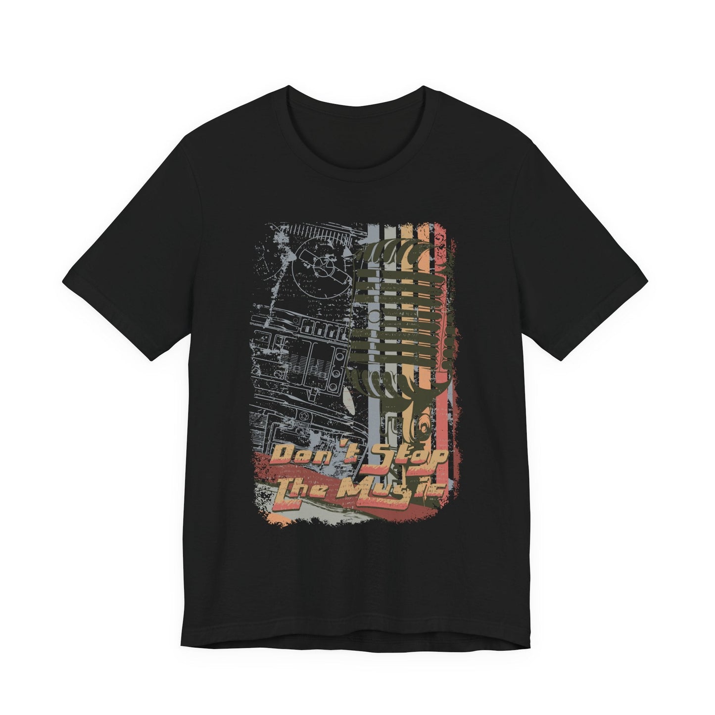 Retro Microphone Graphic Unisex Cotton T-Shirt r9
