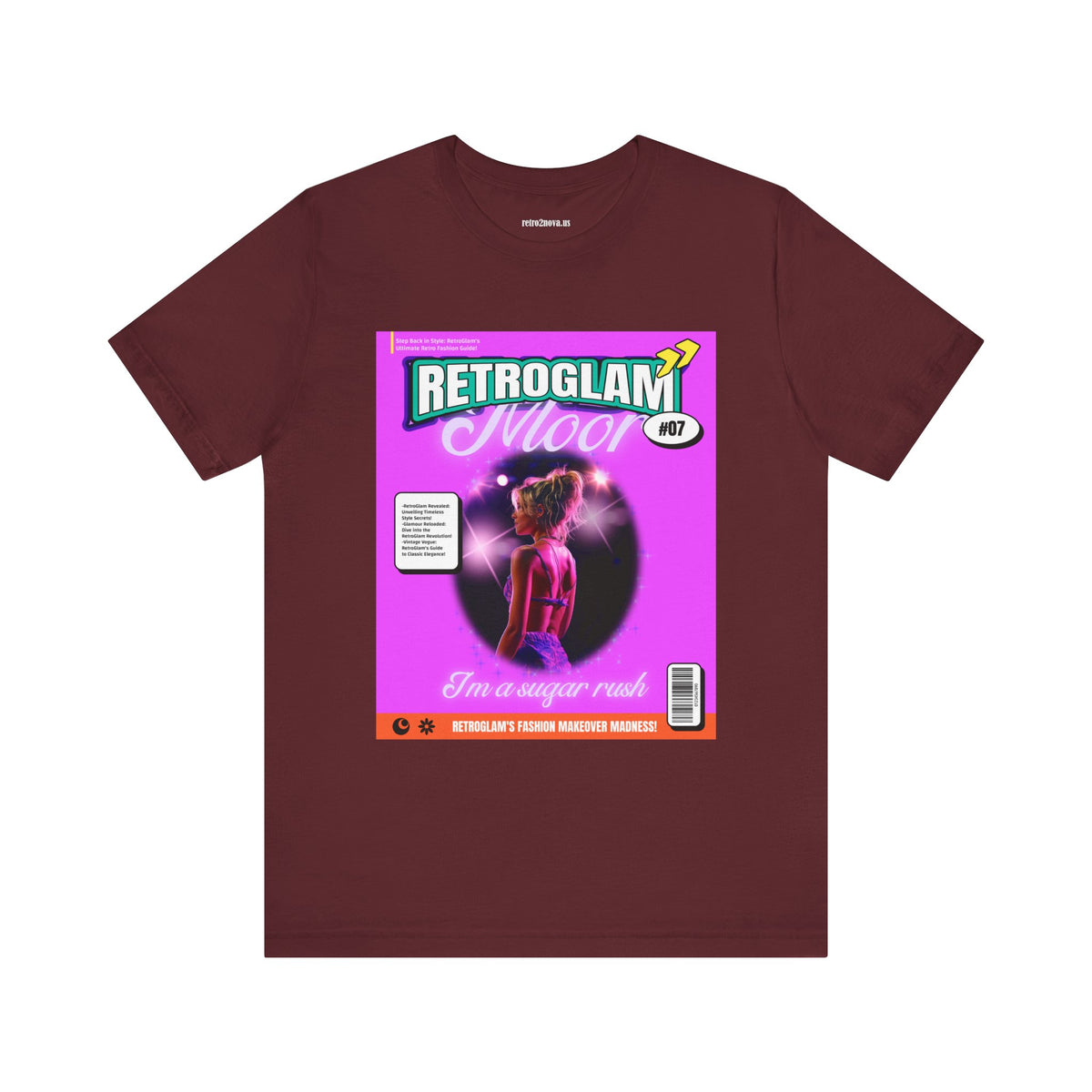 Magazine Cover Graphic Unisex Cotton Bella+Canvas Tee with Retro Poster ab27