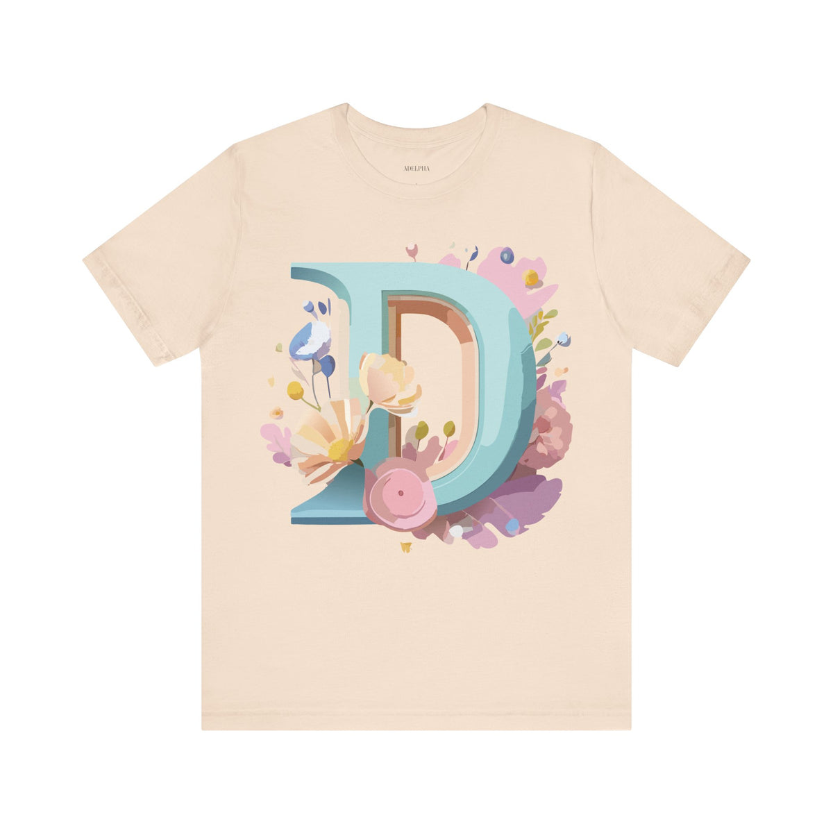Letter D Graphic Unisex Cotton Bella+Canvas Tee with Art Letter Design