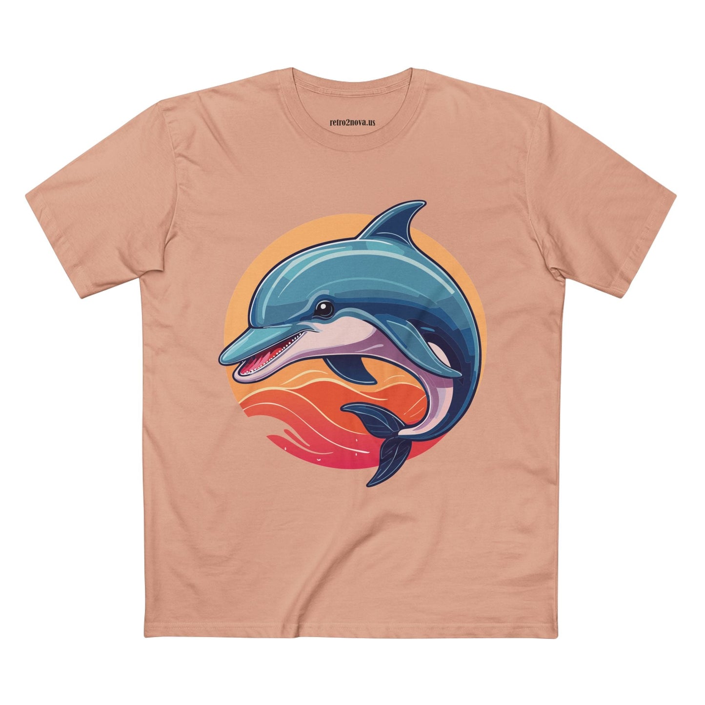 Unisex Dolphin Shirt With Original Art Design Retro2Nova Premium Cotton Tee For Everyday Comfort And Style