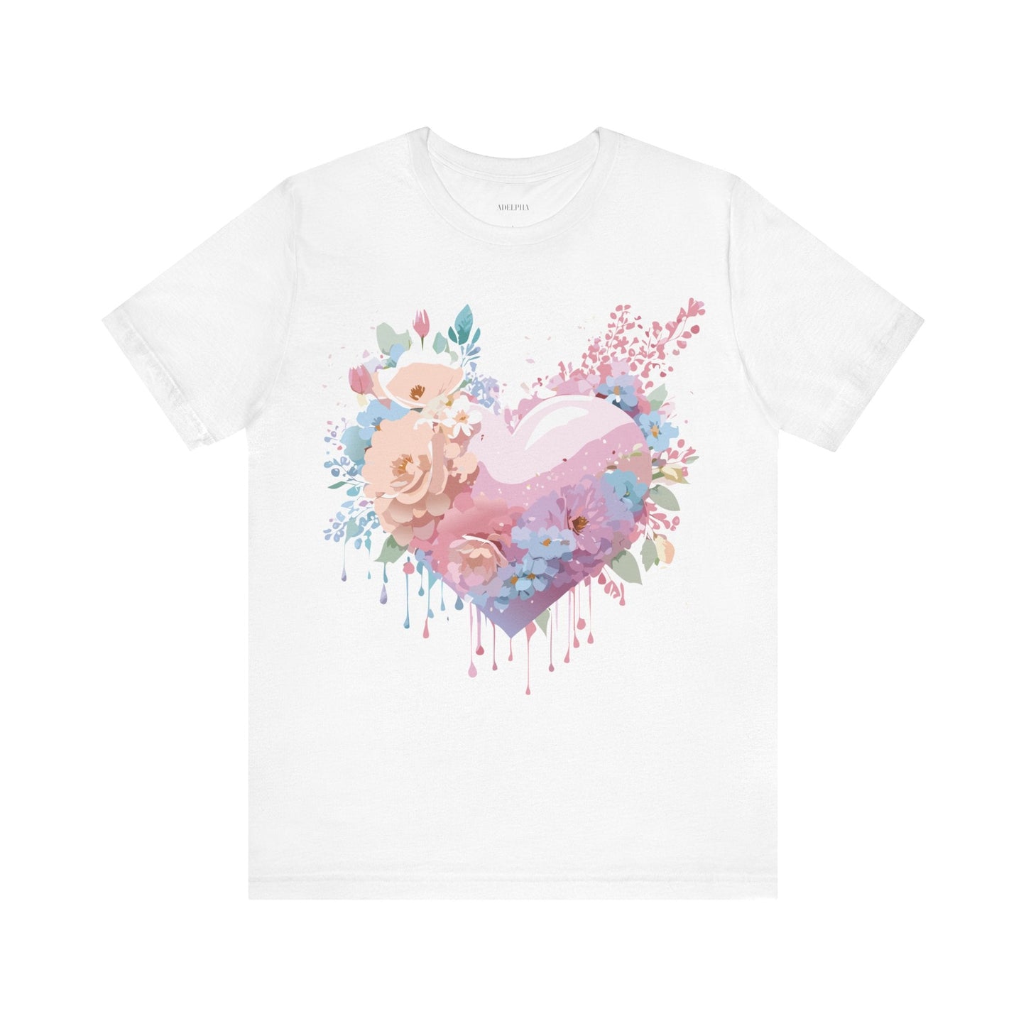 Valentine Day Graphic Unisex 100 Cotton Vintage Artwork with Love and Flower Design Tee 29