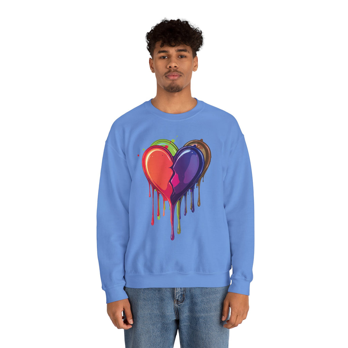 Double Bleeding Heart Sweatshirt, Big Heart Sweatshirt, Love Sweatshirt, Valentine's Day Sweatshirt, Heart Sweatshirt 119