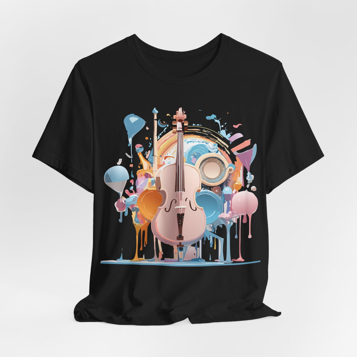 Music Graphic Unisex Cotton Bella+Canvas Tee with Art Design n155