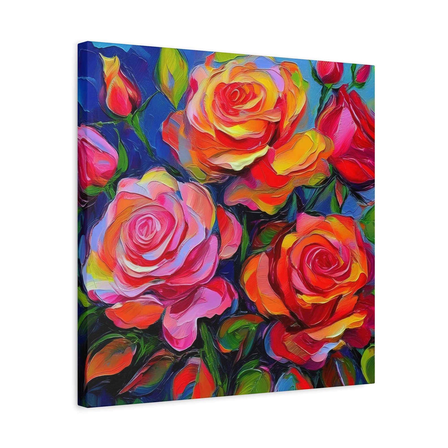 Orange Roses Print Canvas, Roses Oil Paint Print 20x20, 24x24, 30x30, 32x32, 36x36, Floral Art Design Print Non-Frame MC-18