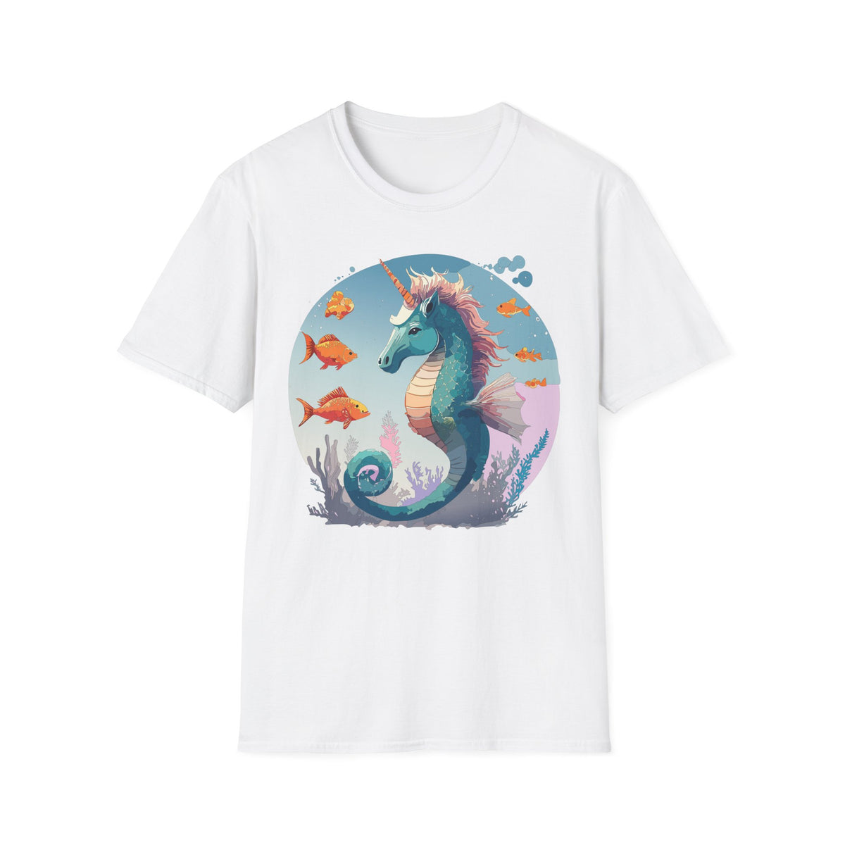 Sea Unicorn Seahorse T-Shirt | Nautical Mythical Creature Tee
