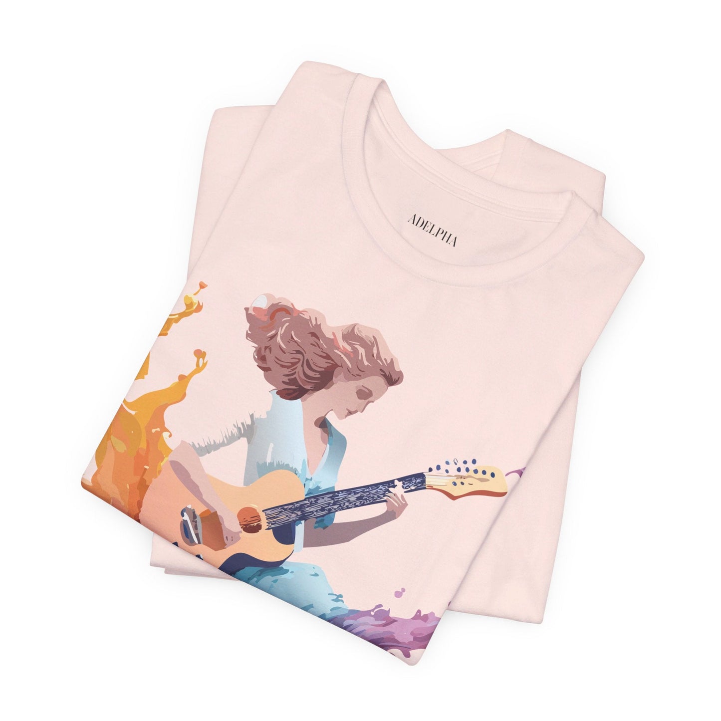 Music Graphic Unisex 100 Cotton Vintage Art with Musical Elements Tee 38