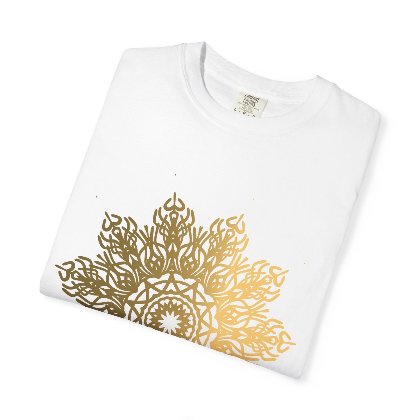 Unisex Garment Dyed Cotton T-Shirt with Mandala Graphic Design