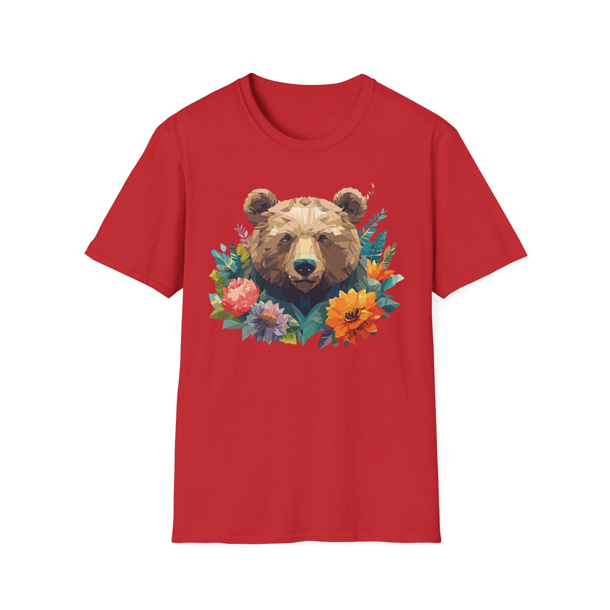 Geometric Bear Floral Shirt | T-Shirt