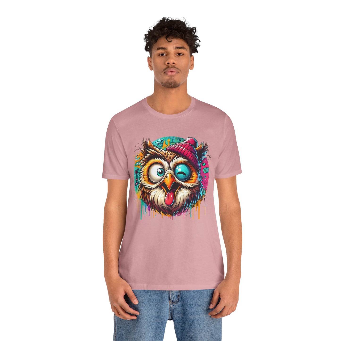 Colorful Owl Graphic Tee, Fun Owl Shirt, Funny Bird Shirt, Cute Cartoon Tees, Animal T-Shirt, Animal Tees, Art Design T-Shirt