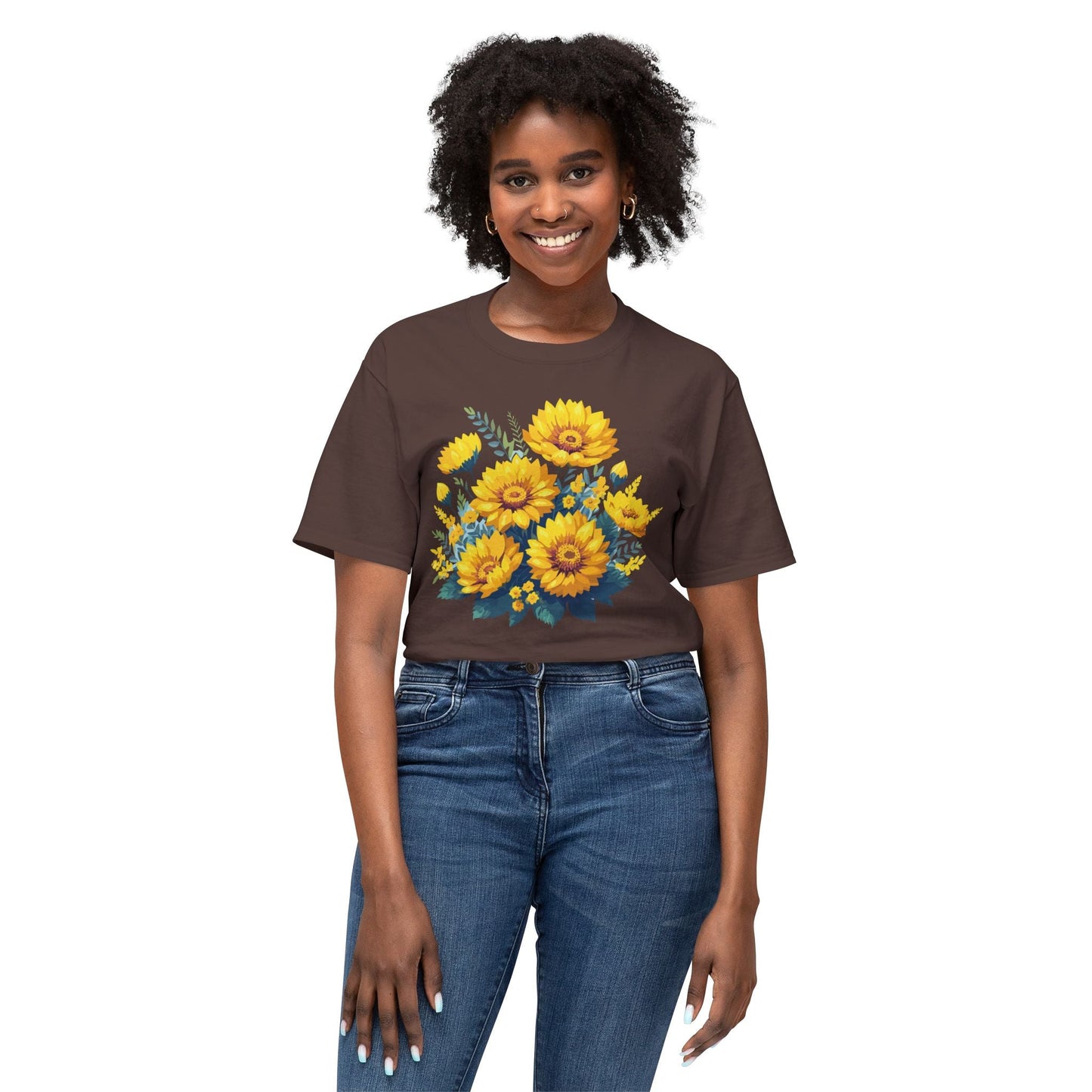 Floral T Shirt Vintage Flowers Unisex Art Print Tee 100 Percent Cotton Made In USA Floral Design