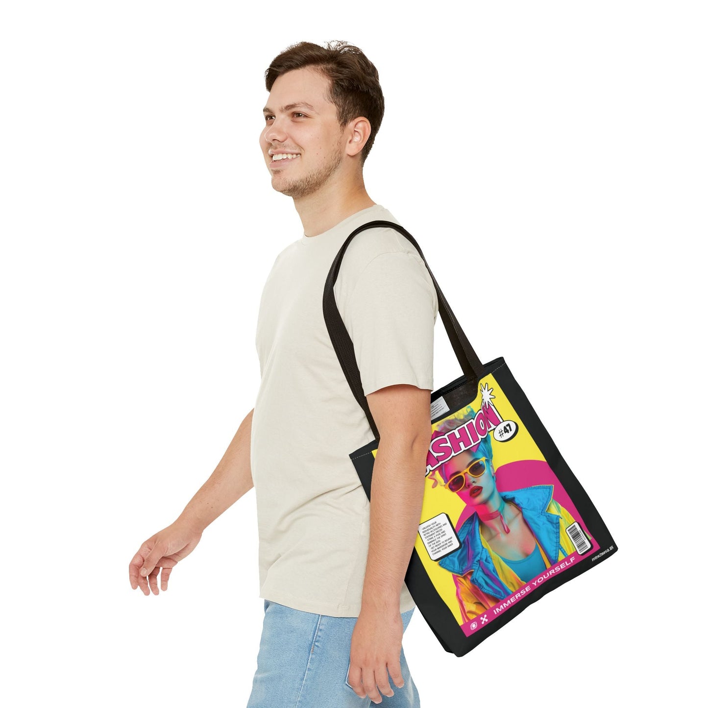 Magazine Cover Canvas Tote Bag for Everyday Use Stylish Durable Carryall Retro2Nova