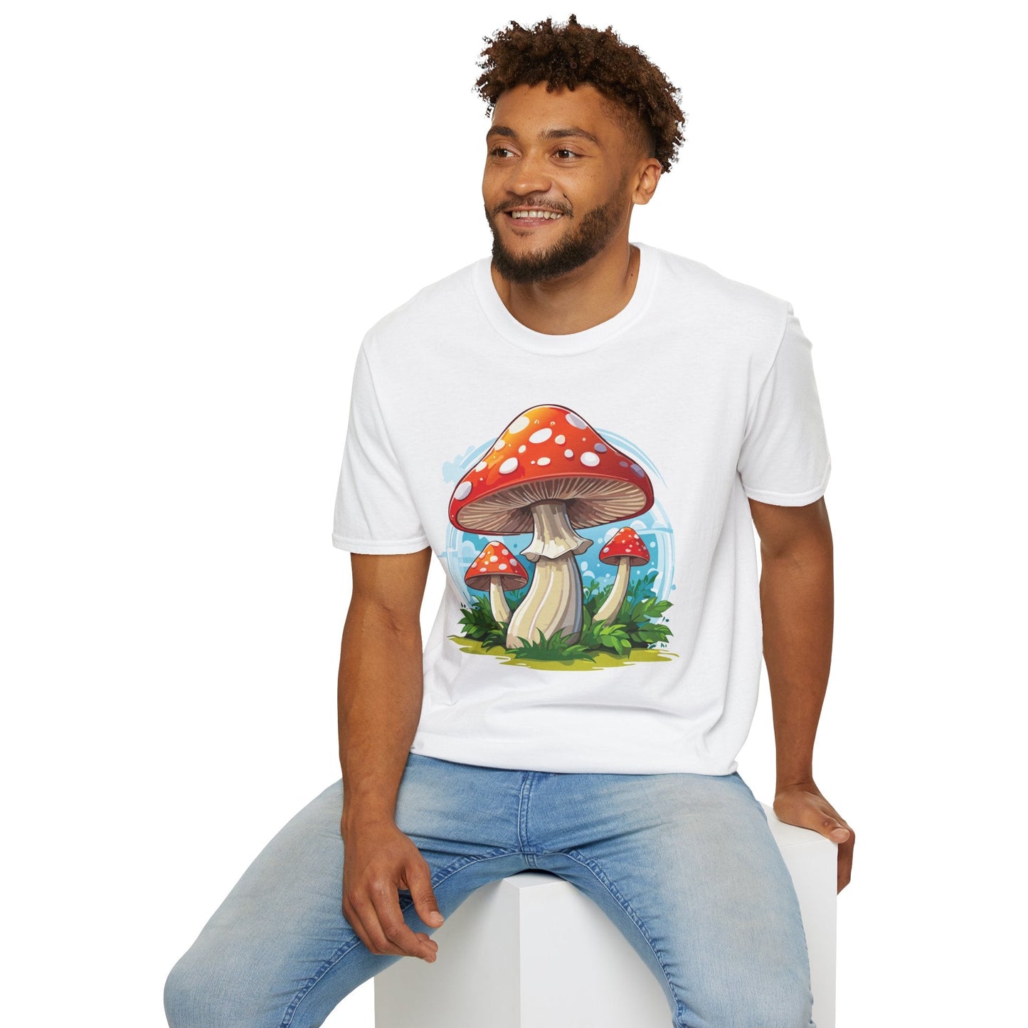 Mashroom Tee Shirt Unisex Funny Mashroom Design 100 Percent Cotton Softstyle Tee