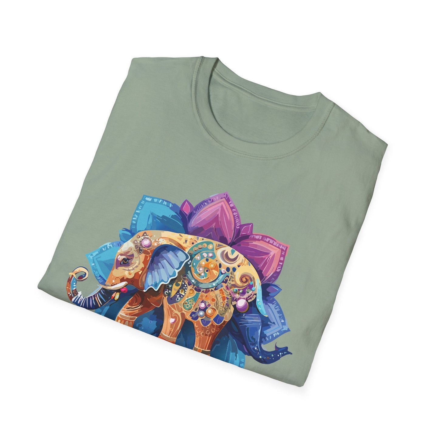 Unisex Elephant T Shirt Softstyle Gildan 64000 Cotton Tee For Animal Lovers And Collectors