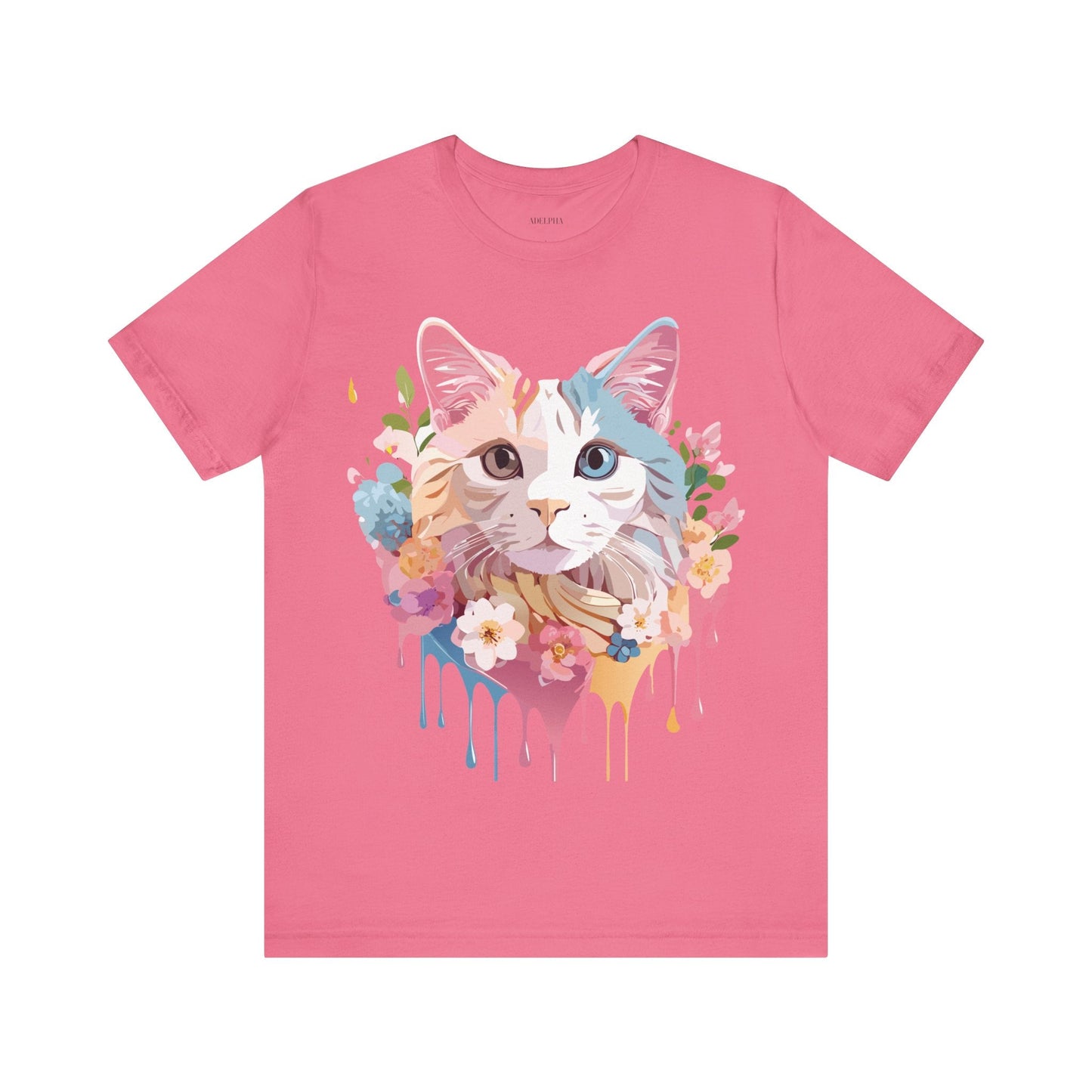 Cat Graphic Tee Unisex Short Sleeve Shirt With Adelpha Artwork