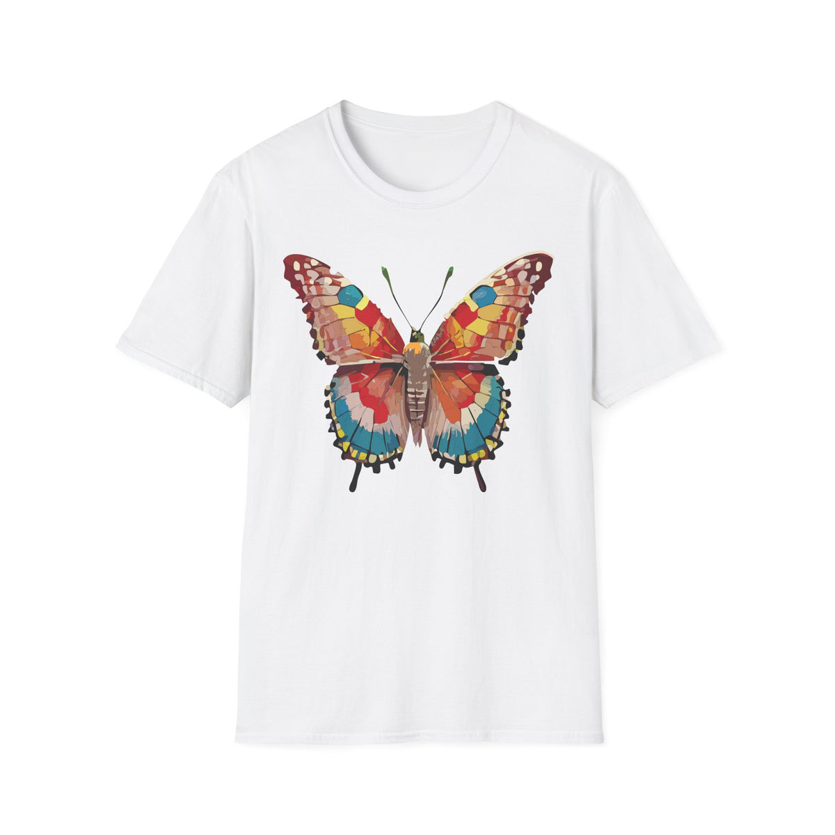 Colorful Butterfly T-Shirt – Nature Lover Gift Graphic Tee Unisex 100 Cotton Gildan T-Shirt