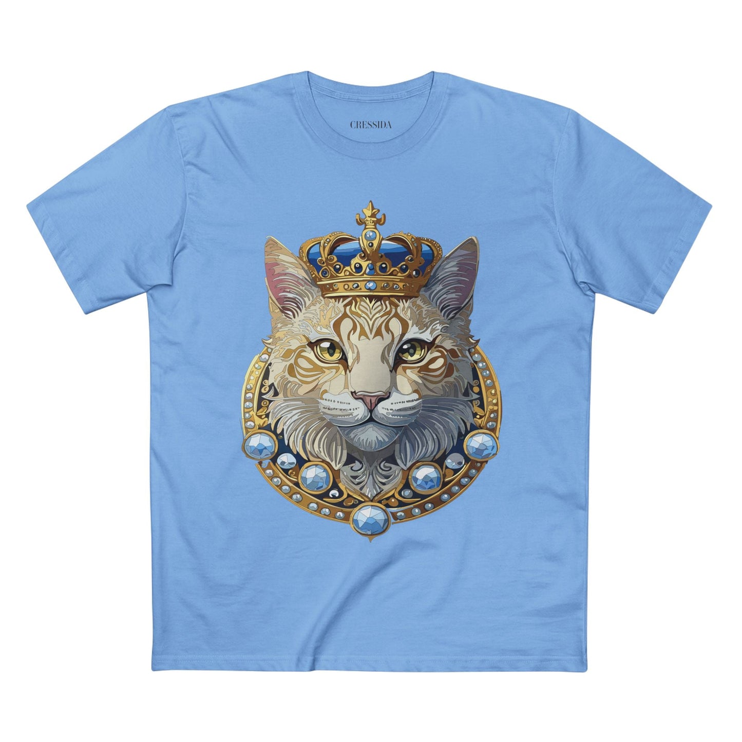 Cat Graphic Unisex 100 Cotton Tee With Unique Animal Golden Medallion Art Design 14