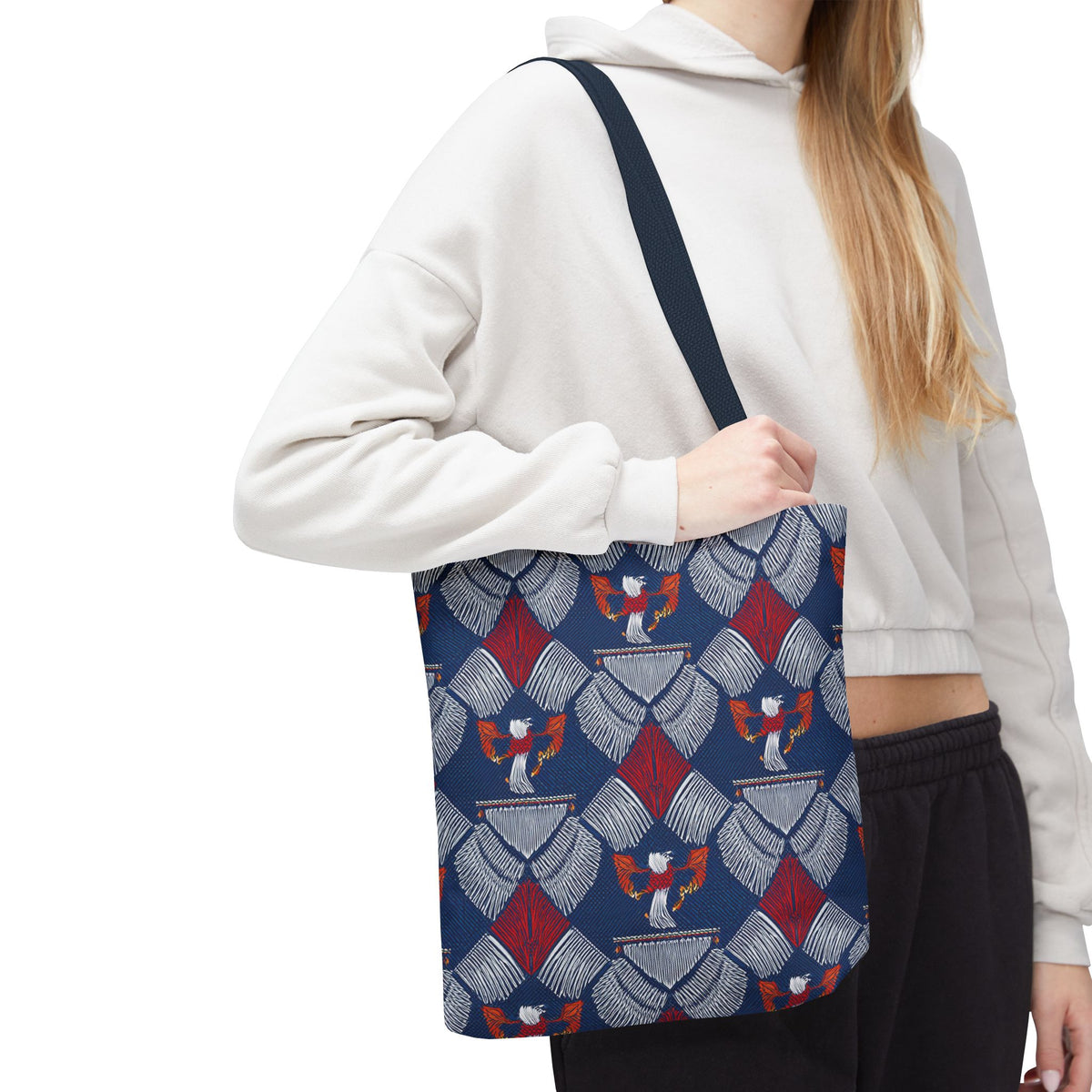 4th of July Graphic Denim Fabric Imitation Print Unisex Canvas Bag Poly Spun 3 Sizes Tote Bag 200-3