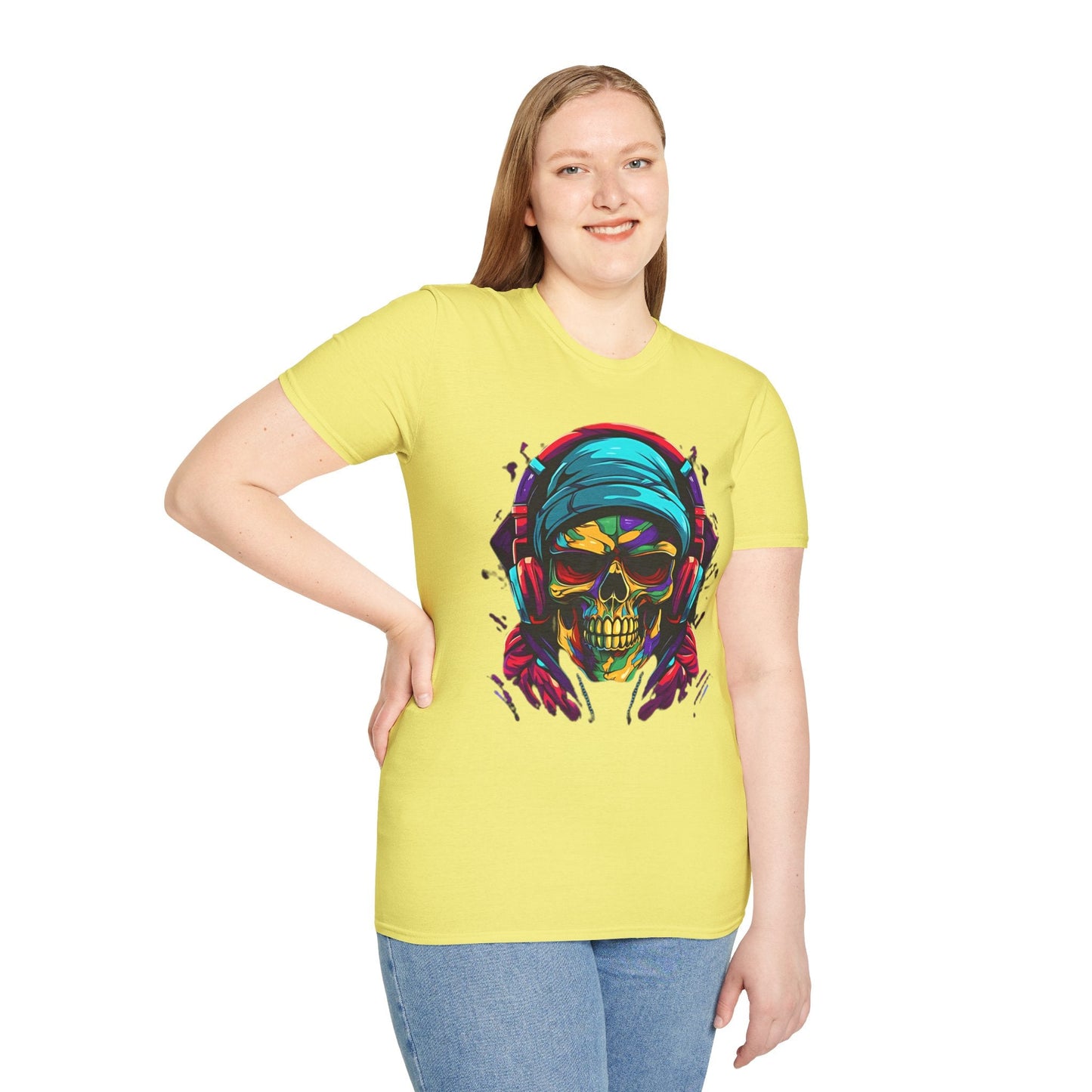 Skull T Shirt Unisex Skeleton Design Gildan Softstyle Cotton Tee for Men Women Durable