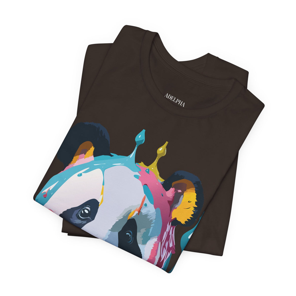Panda Graphic Unisex Cotton Bella+Canvas Tee with Art Animal Design e52