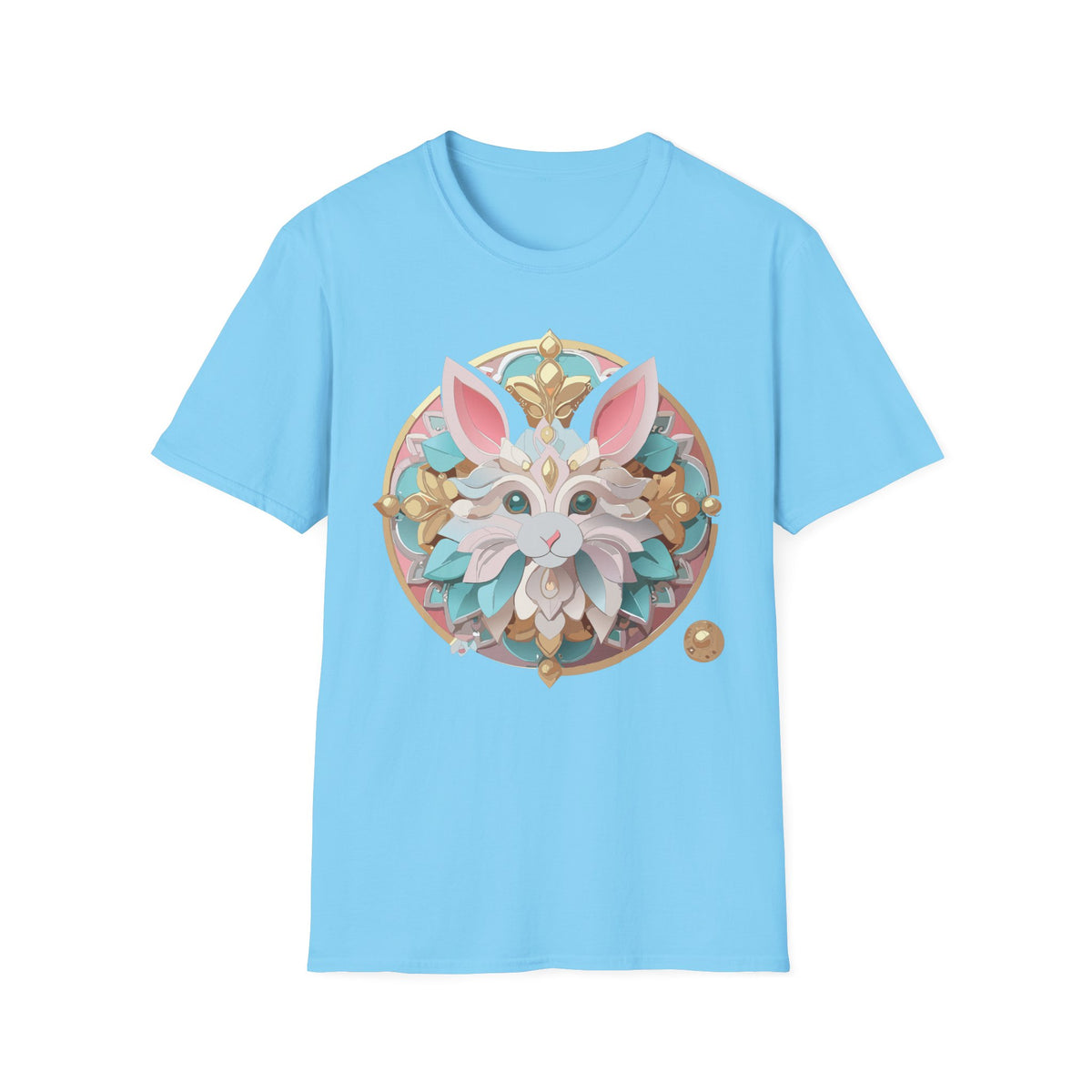 Ornate Floral Fox Mask T-Shirt | Pastel Mandala Animal Art