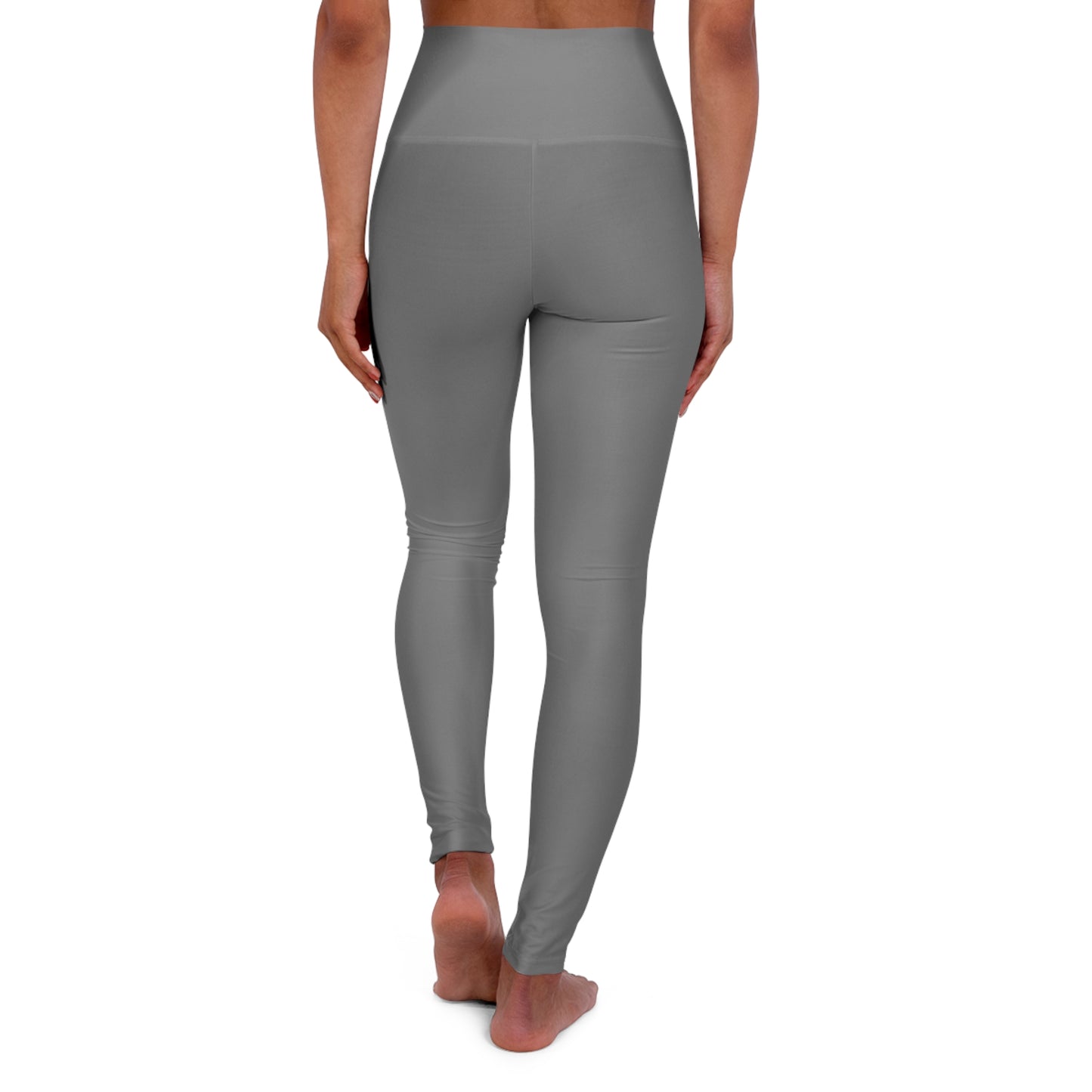 True Grey Color High-Waist Yoga Leggings Women's Seamless Poly-Span Stretchy Pants XS-2XL