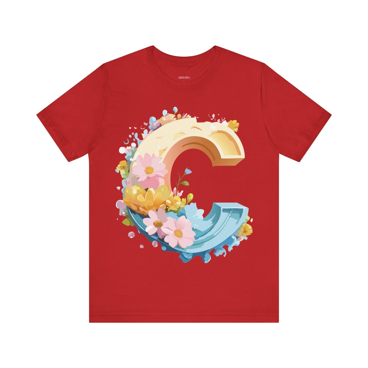 Letter C Graphic Tee Premium Unisex Vintage Art Design Shirt By Adelpha Short Sleeve