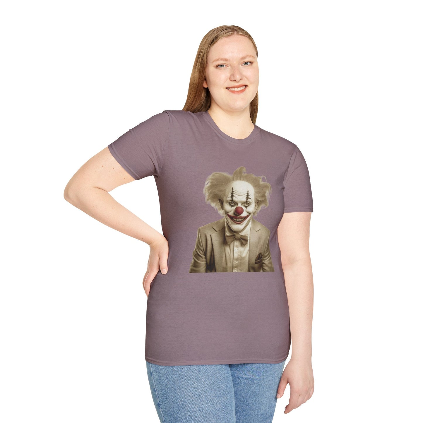 Unisex Clown Shirt Funny Man Circus Tee Softstyle 64000 Cotton Gildan Tee Lightweight Breathable