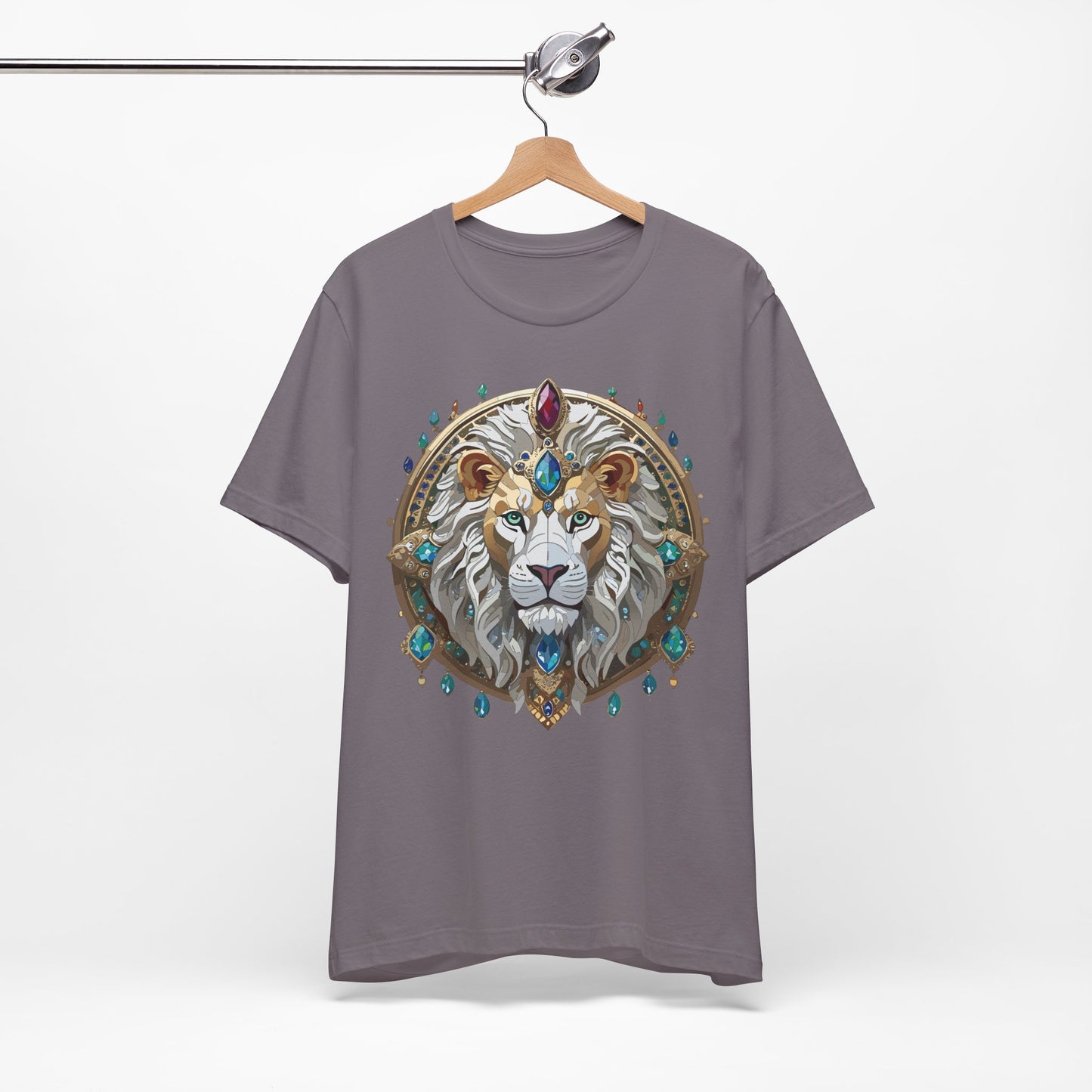 Unisex Lion Graphic Tee, Animal Shirt, Tee Shirt with Lion, Medallion T-Shirt, Animal Medallion Tees