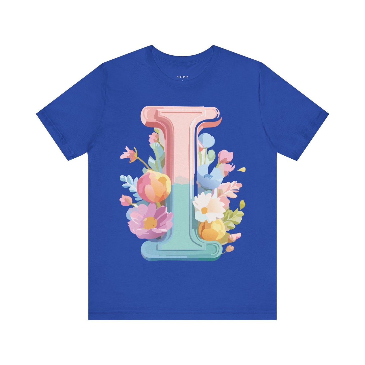 Letter I Shirt Graphic Tee Unisex Short Sleeve Adelpha Vintage Inspired Artwork Design