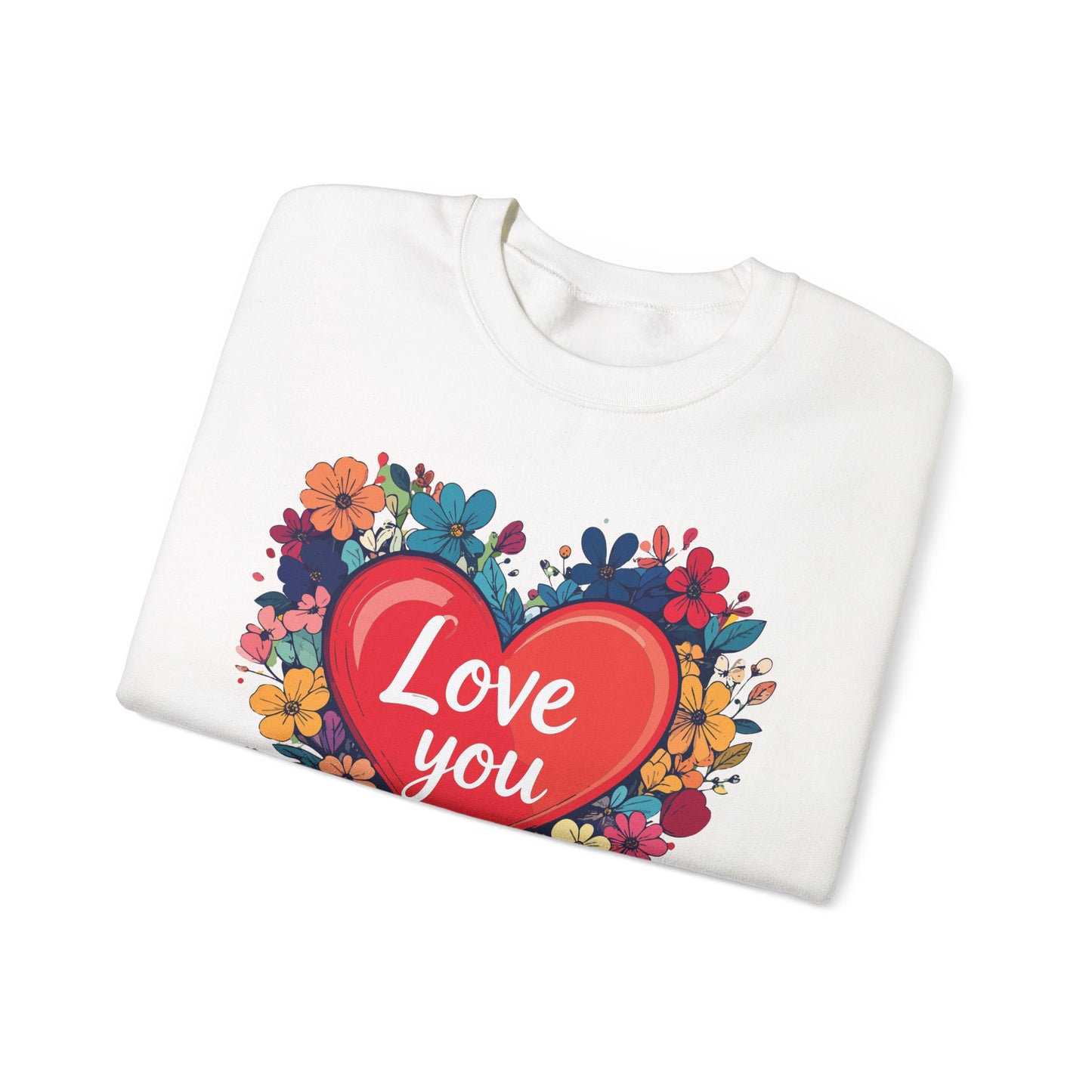 Big Heart Sweatshirt, Floral Heart Sweatshirt, Floral Love Sweatshirt, Valentine's Day Sweatshirt, Heart Floral Sweatshirt 107