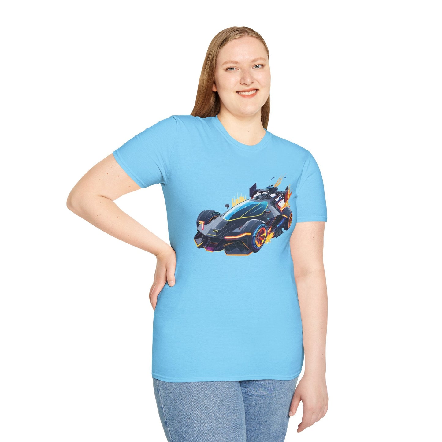 Unisex Car T Shirt With Cars Design Hot Wheels Graphic Tee Gildan Softstyle 64000