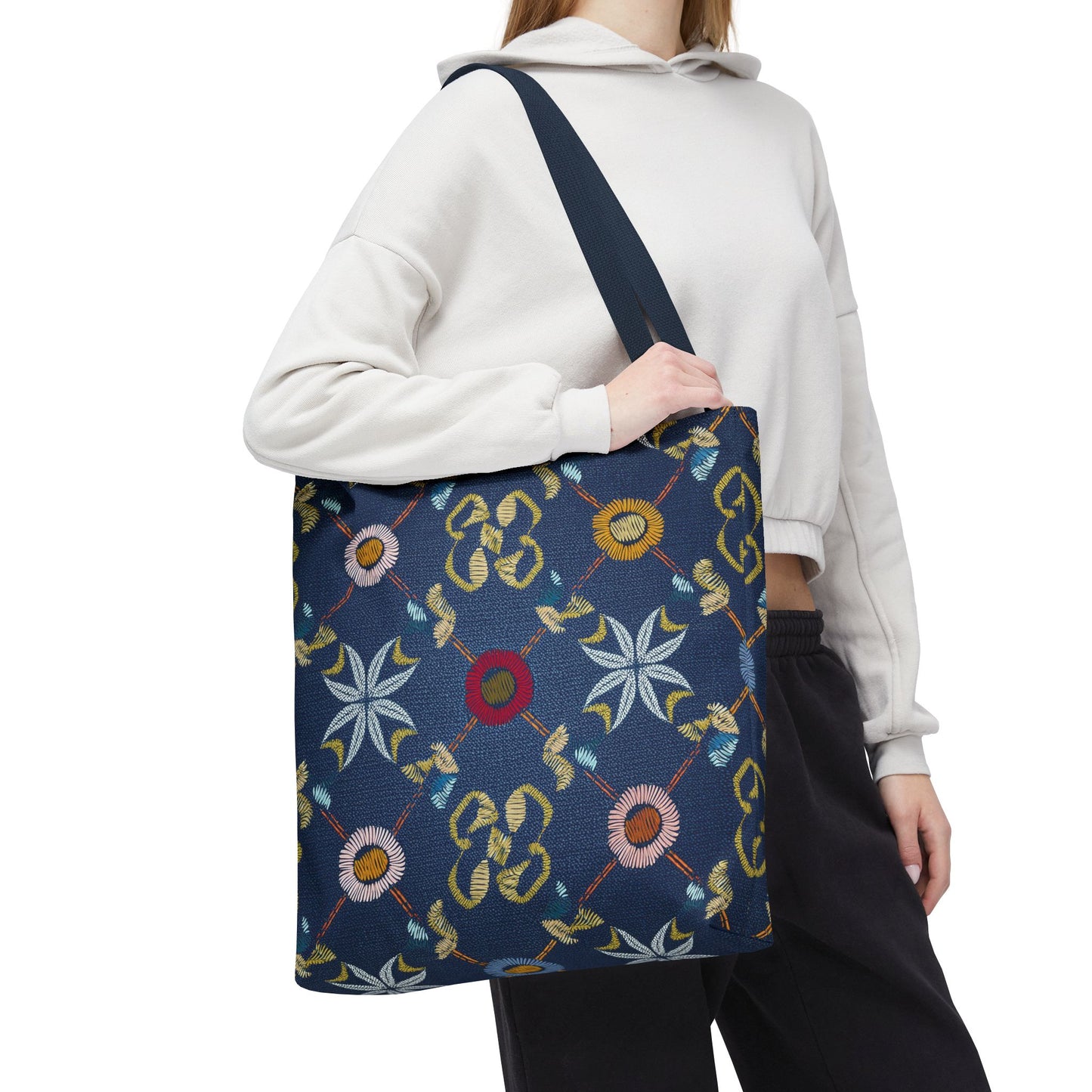 Denim Fabric Imitation Print Unisex Canvas Bag Poly Spun 3 Sizes Tote Bag 178
