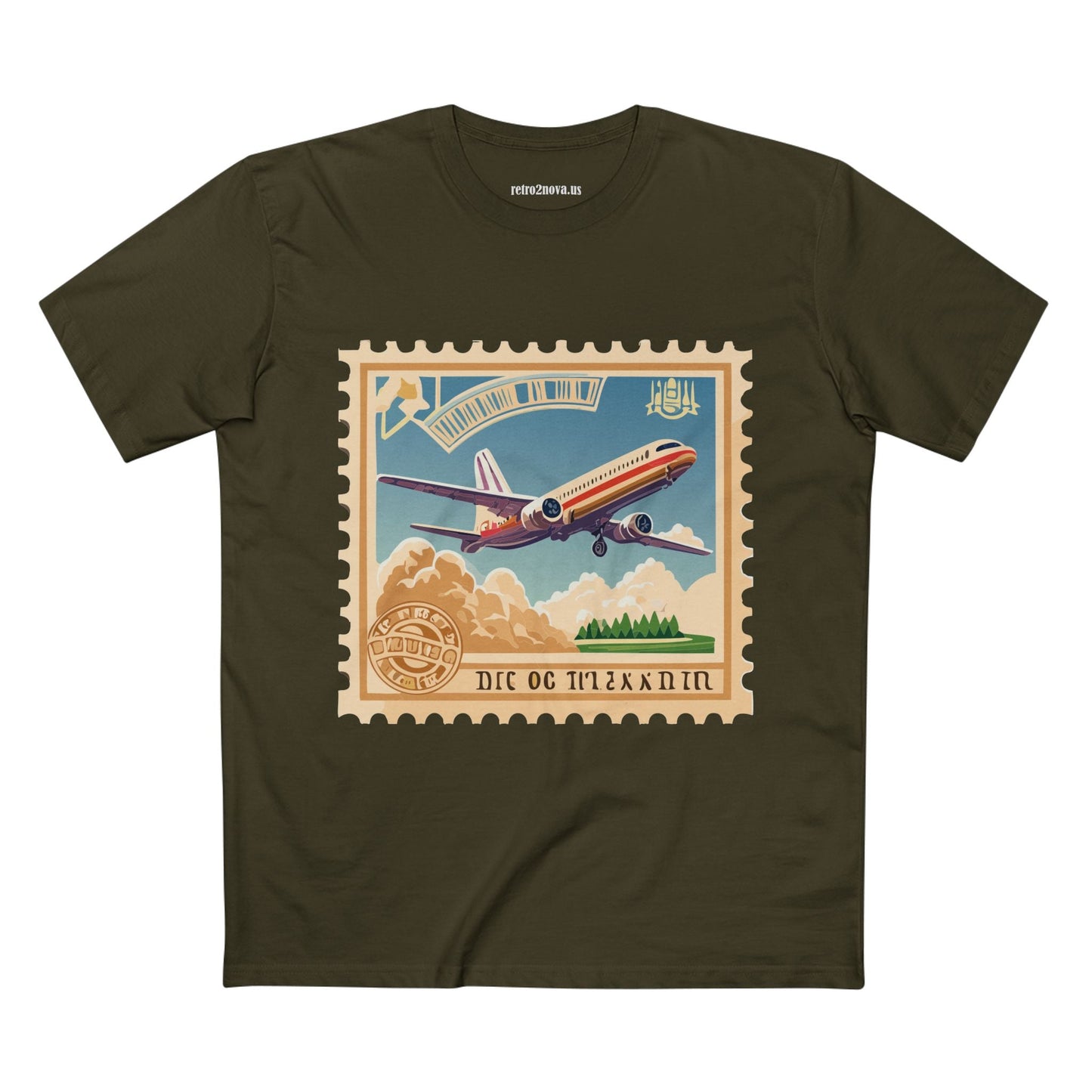 Postage Stamp Shirt Unisex Premium Cotton Tee With Original Art Design Retro2Nova