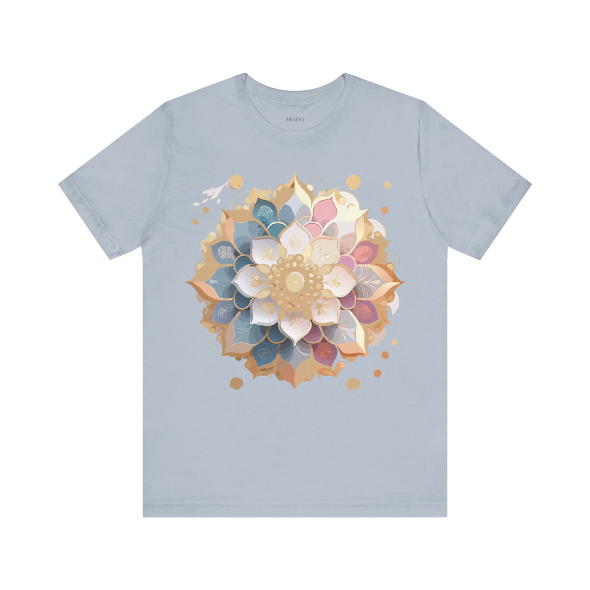 Mandala Graphic Unisex Cotton Bella+Canvas Tee with Floral Art Design n144