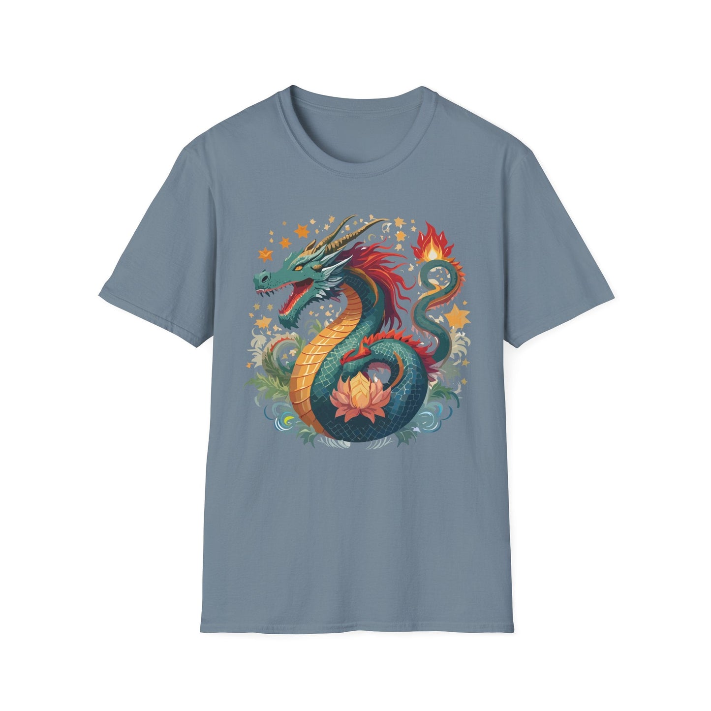 Dragon Graphic Unisex 100 Cotton Tee with Animal Artwork Design 1