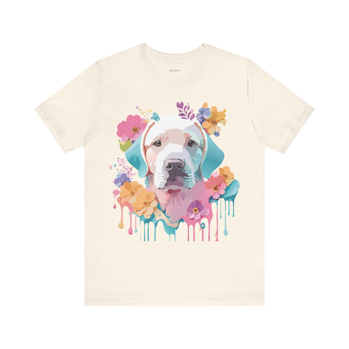 Dog Graphic Unisex Cotton Bella+Canvas Tee with Animal Art Design m21