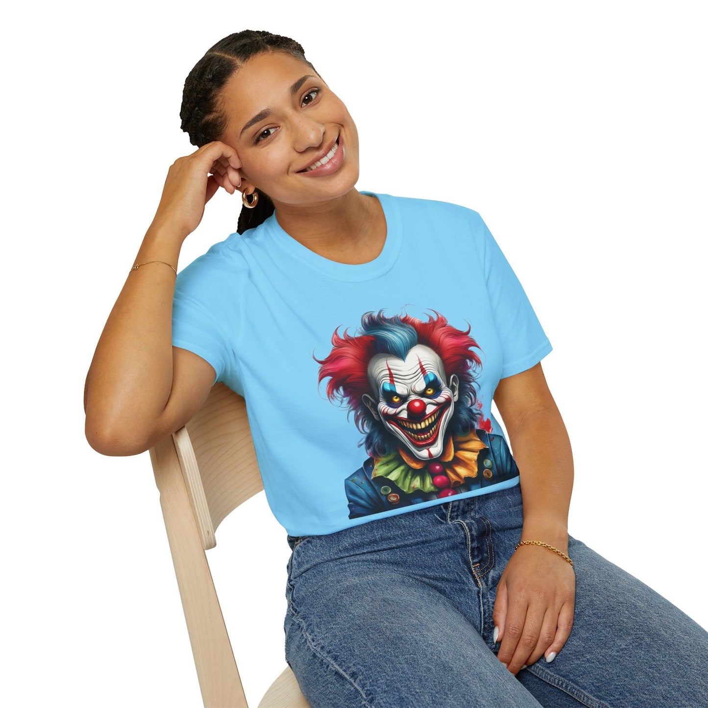 Unisex Clown Shirt Funny Man Tee Circus Theme Shirt Scary Man Shirt Softstyle Comfort