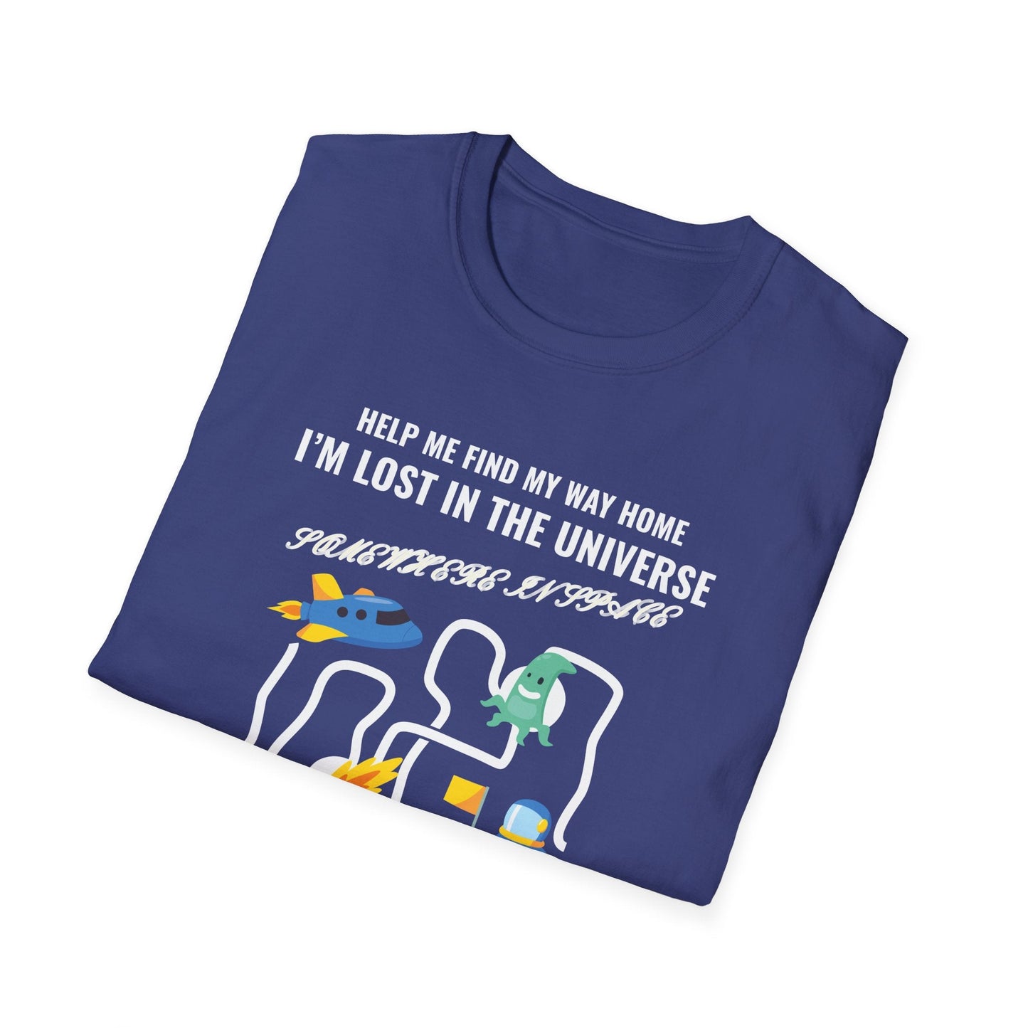 Lost in the Universe TShirt Unisex Cotton Cute Space Maze Graphic Tee