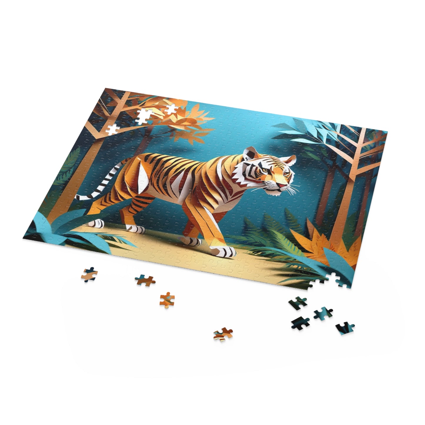 Tiger Puzzle 500-Chipboard Pieces in Box | Kids Puzzles Size: 16" x 20",  Ages 9+ and Family pn61