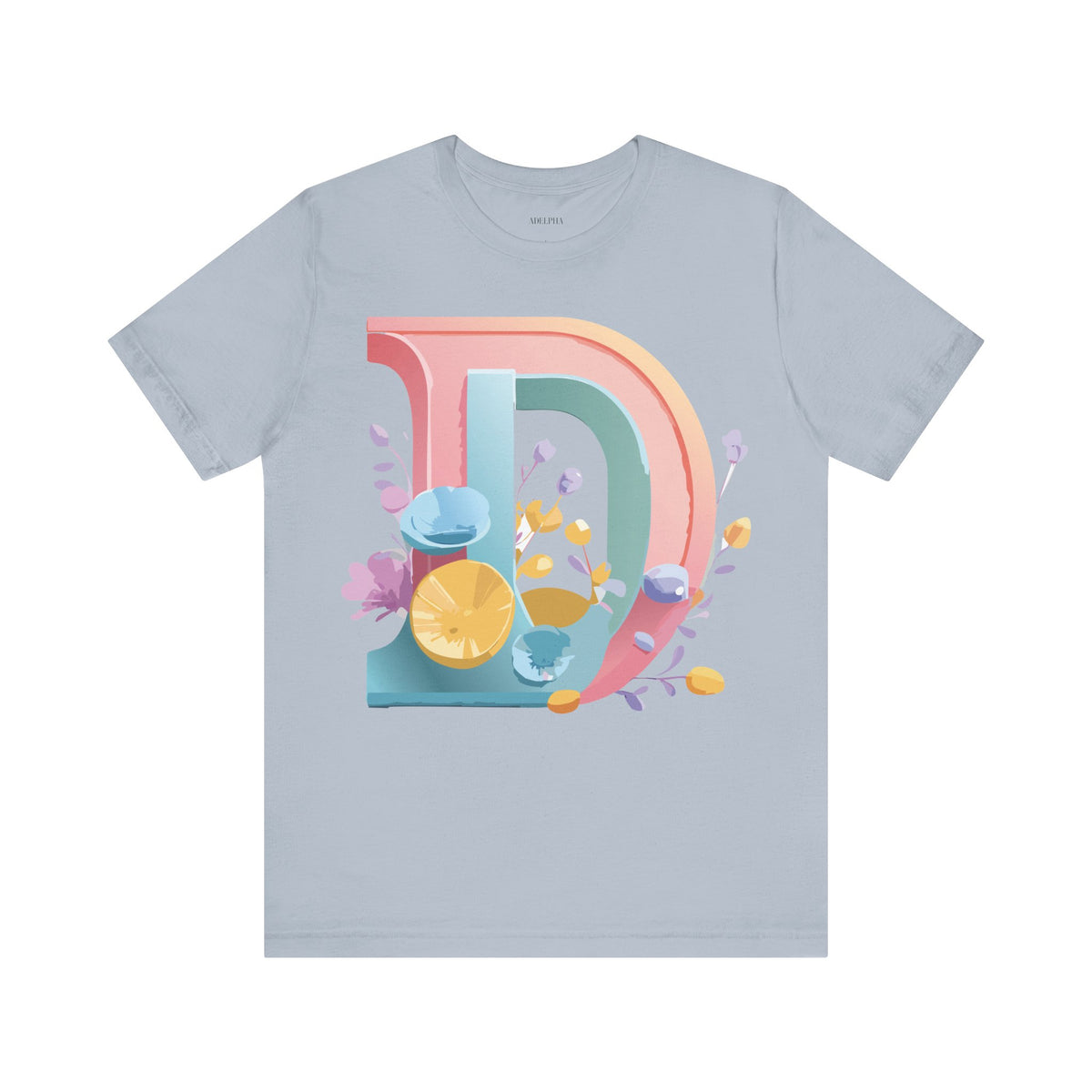 Letter D Graphic Unisex Cotton Bella+Canvas Tee with Art Letter Design