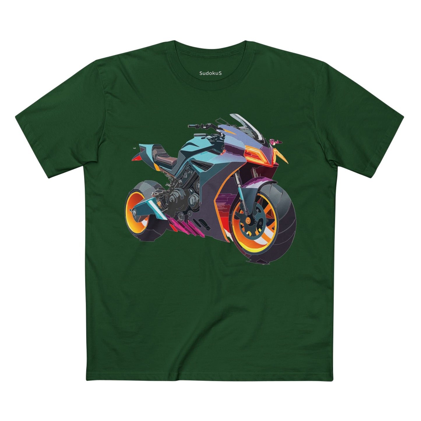 Moto Bike Graphic Unisex 100 Cotton Staple Tee 16