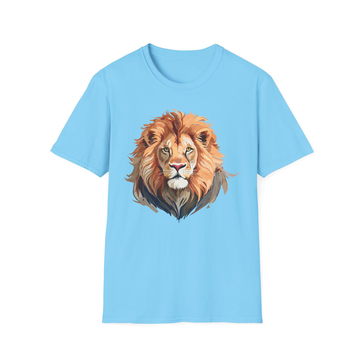 Majestic Lion Portrait T-Shirt | Realistic Watercolor Animal Tee