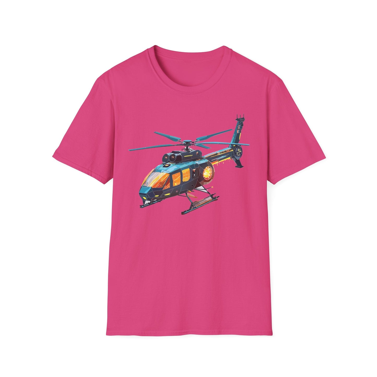Chopper Helicopter Graphic Unisex Cotton Softstyle Short Sleeve Tee 1